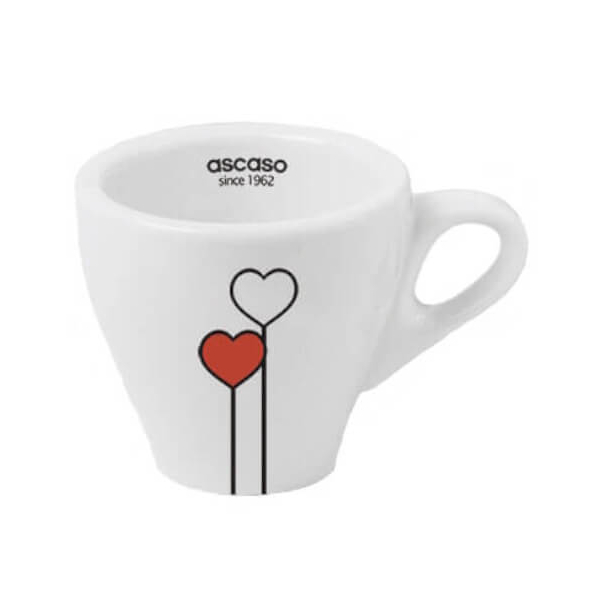 Elegante ascaso Cappuccinotasse mit charmantem 'LOVE'-Motiv, ideal für Kaffeepausen und als Geschenk für Liebhaber des besonderen Espressos