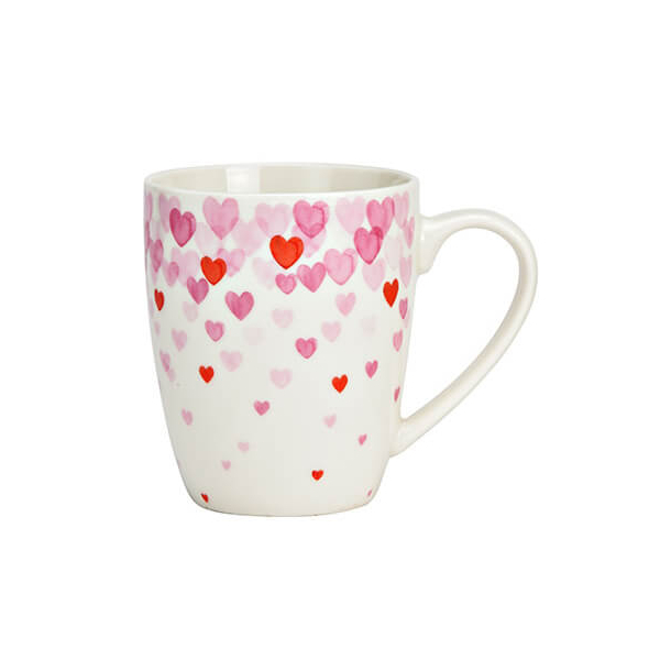 Tasse en porcelaine pour la Saint-Valentin avec motif de cœurs, 360ml – un cadeau romantique pour vos proches.


