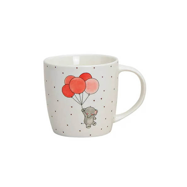 Tasse Elefant - aus Porzellan - Balloons - 8cm - 300ml