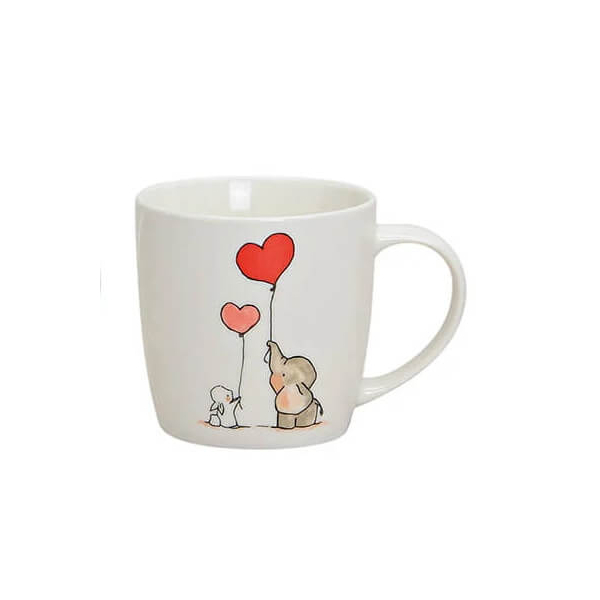 Tasse Elefant - aus Porzellan - Hearts - 8cm - 300ml