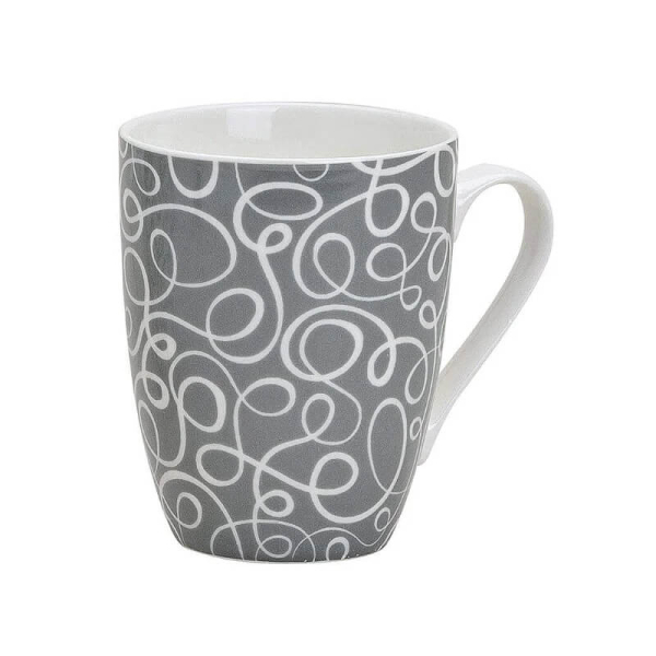 Tasse Retro - aus Keramik - 10cm - 300ml - grau