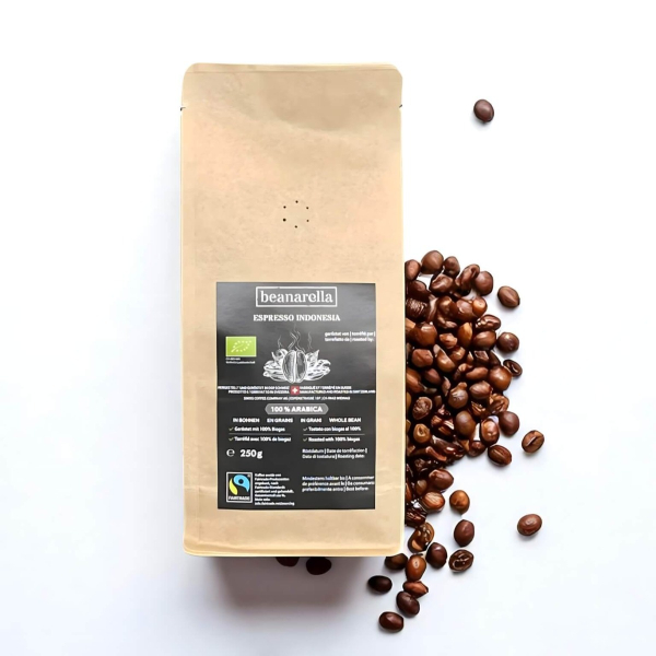 espresso bio beanarella « Espresso Indonesia » – grains entiers
