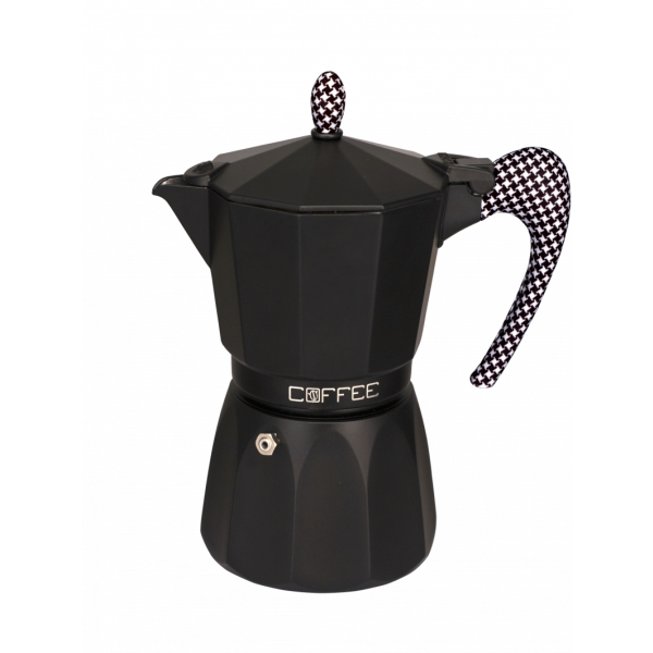 Cafetière italienne – Originale – Cafetière italienne en aluminium - pour cuisinière électrique, céramique et à gaz - pour 6 tasses – Pied de poule