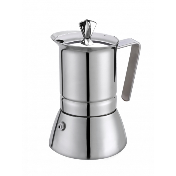Cafetière italienne – Originale – Cafetière italienne en acier inoxydable - pour chaque cuisinière - pour 4 tasses – Pratika