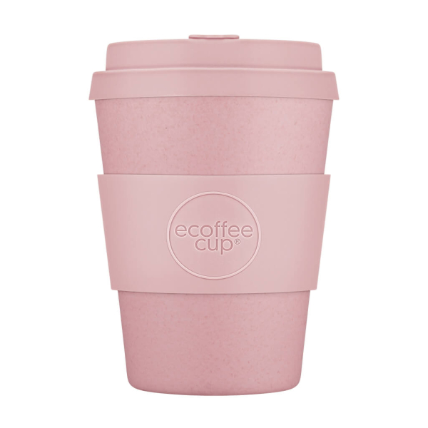 Ecoffee Cup "Local Fluff" rose 350ml, idéal pour les amateurs de café conscients de l'environnement, réutilisable et tendance.
