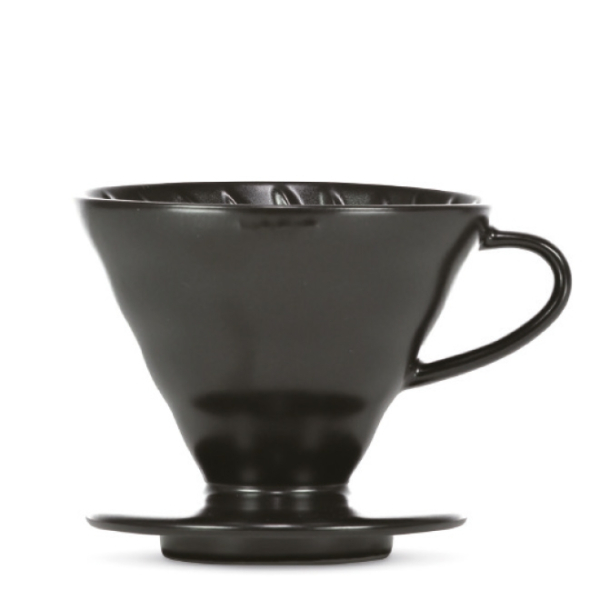 Porte-filtre à café Hario V60 en céramique en noir mat, taille 02 (1-4 tasses).