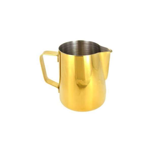 Pichet à lait Rhinowares en acier inoxydable finition dorée, 600 ml, idéal pour le latte art.