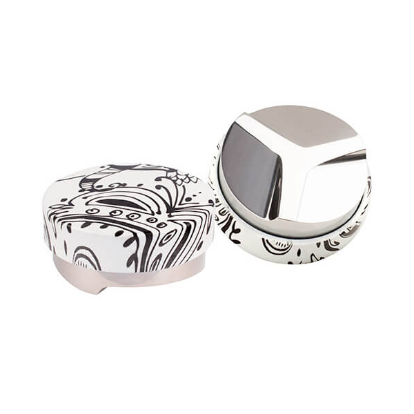 Niveleur Motta Black & White, 58 mm, pour une répartition uniforme du café.