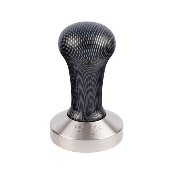 Motta Tamper Carbon Look, 58mm, professionelles Barista-Werkzeug.