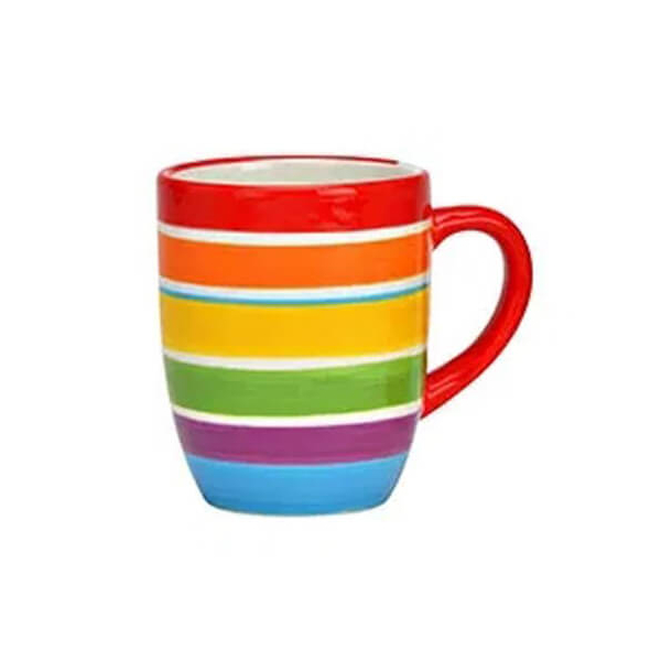 Mug en céramique multicolore avec motif à rayures, Design 3, idéal pour 250ml de votre boisson préférée, parfait pour un usage quotidien.