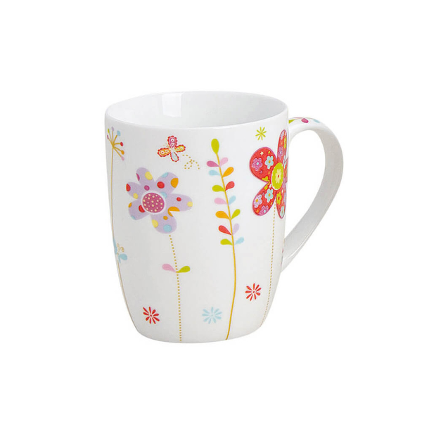 Mug en porcelaine avec un décor floral vivant, 300ml – parfait pour une utilisation quotidienne.


