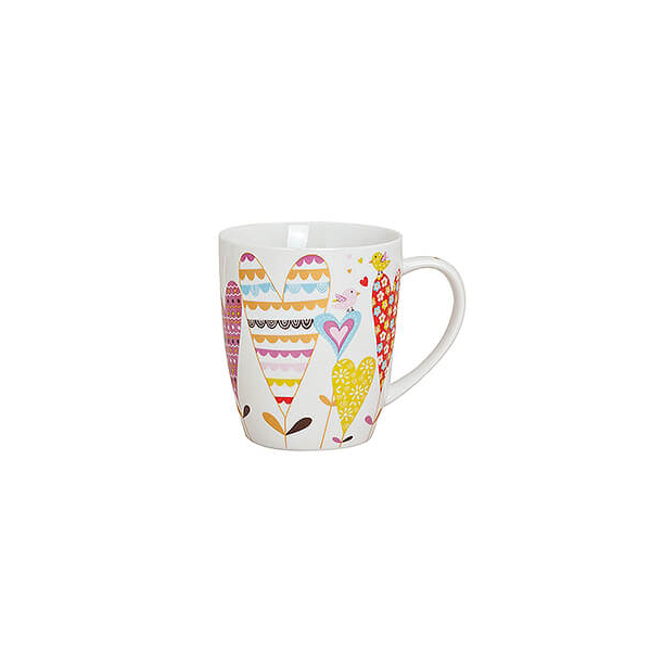 Tasse - Herzdekor - aus Porzellan - 300ml - Design 2