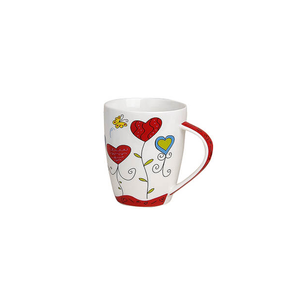 "Œuvre d'Art Culinaire" pour café et thé - une tasse en porcelaine de 300ml avec un design coloré et affectueux.



