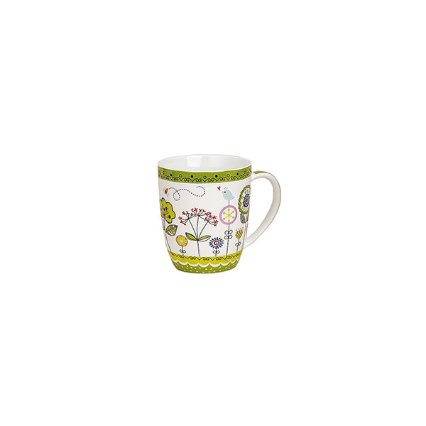 Tasse en porcelaine colorée avec un motif floral vibrant, 350ml, parfaite pour un usage quotidien ou comme cadeau.


