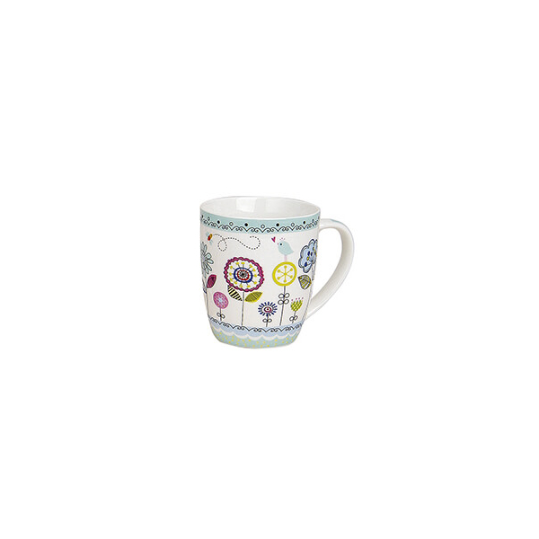 Tasse en porcelaine avec un décor floral coloré et une capacité de 350ml, idéale pour les amateurs de motifs floraux et de thé élégant.


