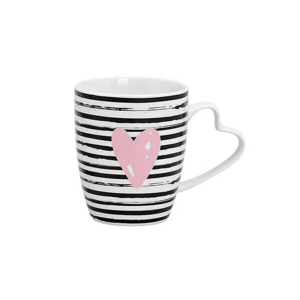 Tasse Cœur en porcelaine de 360ml, parfaite pour des moments romantiques ou comme cadeau affectueux.


