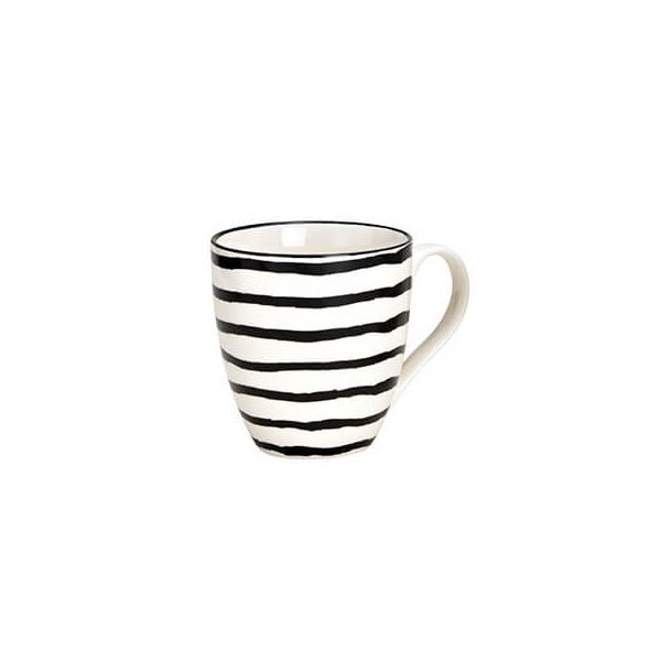 Théière volumineuse en porcelaine avec un motif élégant noir et blanc, 540ml – idéale pour les amateurs de grandes quantités de thé.

