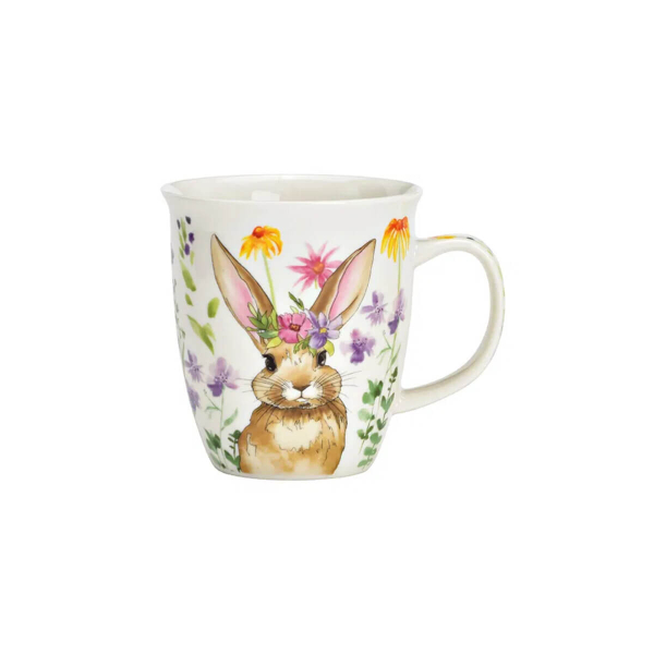Porcelain mug Wiesenhase Rosa Blütenkranz - product view