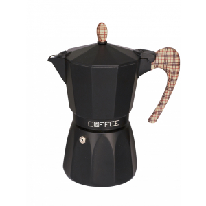 Espressokocher - Original-Aluminium Espressomaschine - für Elektro-, Ceran- und Gasherde - für 6 Tassen - Burberry