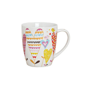 tazza - Herzdekor - di porcellana - 300ml - Design 2