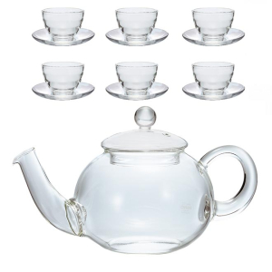 Hario Teeservice Claire - Teekanne und 6 Gläser - Special Edition