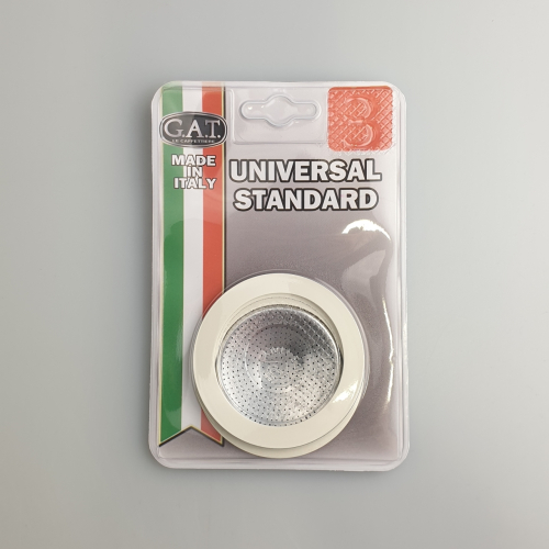 G.A.T. 2 replacement seals and 1 filter for stovetop espresso maker – for 3 or 4 cups