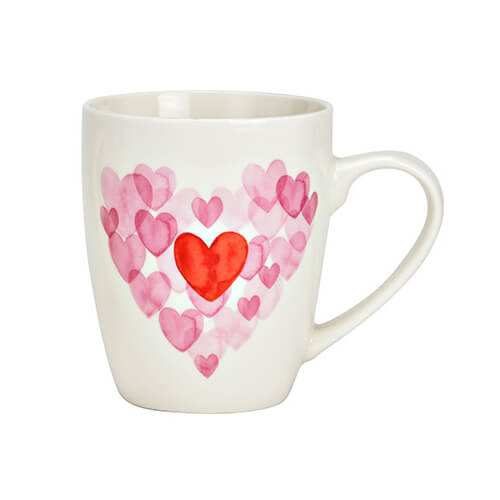 Tazza di San Valentino in porcellana con una varietà di cuori, 360ml – perfetta per mostrare e condividere l'amore.