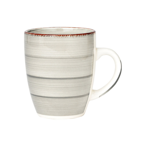 Bicchiere in gres grigio da 360ml, semplice e moderno, ideale per l'uso quotidiano.