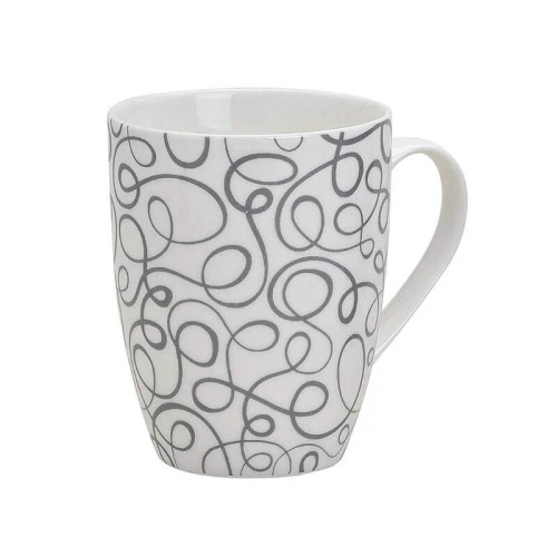 Tasse Retro - aus Keramik - 10cm - 300ml - weiss