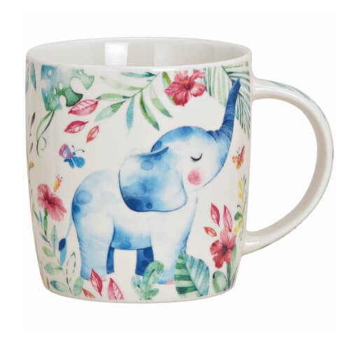 Tasse Elefant Schmetterlinge - aus Porzellan - 270ml