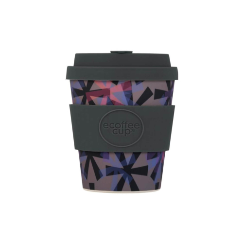 Ecoffee Cup Dunning Kruger compact coffee cup 240 ml in grey with geometric crystal pattern