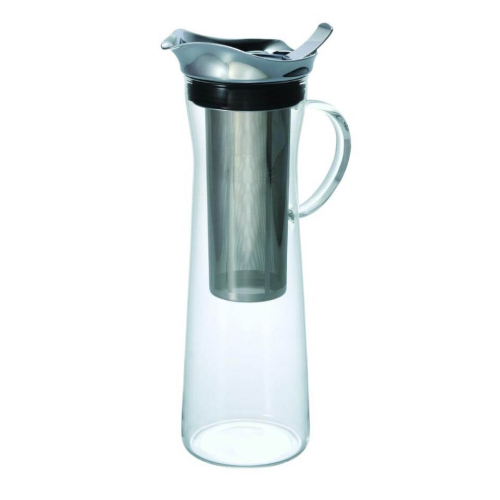 Hario Cold Brew Coffee Pitcher, 1000ml, rappresentazione del prodotto con filtro in acciaio inox integrato.