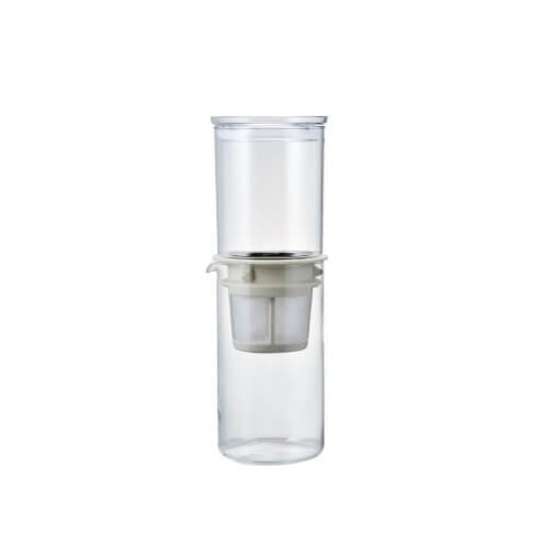 Hario Water Dripper Drop, 600ml, vista frontale del sistema completo