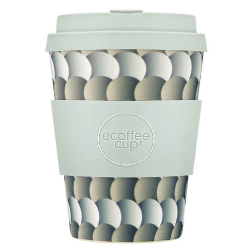 350ml Ecoffee 'Drempels' reusable cup with modern pattern, ideal for daily use, at beanarella