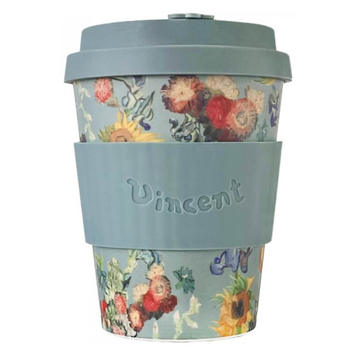 350ml Ecoffee Cup VGM 50th Anniversary mit kunstvollem Blumenmuster, feiert 50 Jahre Kunst, bei beanarella