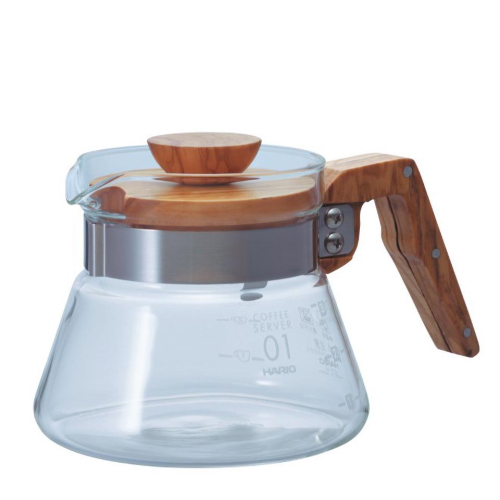 Hario Coffee Server Olive Wood – Caffettiera in vetro - 400 ml