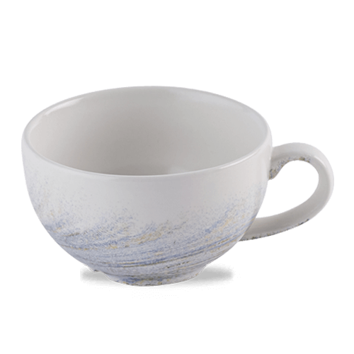 Churchill Elements Coast Kaffeetasse in 340ml, aus feiner Keramik mit einem stilvollen blauen Spiralmuster, perfekt für den täglichen Kaffeegenuss.