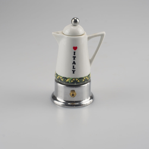 Espressokocher - Original Espressomaschine aus Porzellan und Aluminium - für 1 Tasse - Mini 1 Cup - Design 3