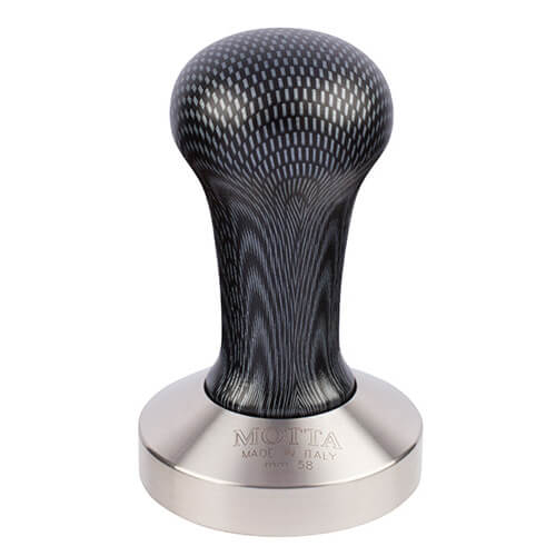 Tamper Motta Carbon Look, 58 mm, outil barista professionnel.