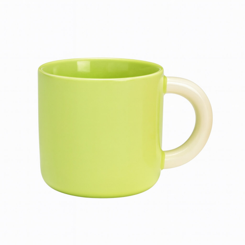 Tazza in porcellana verde da 340ml, ideale per caffè e tè.