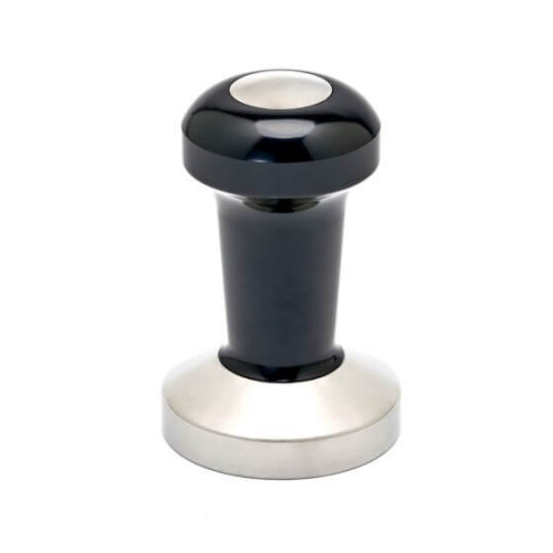 Tamper Rhino Pro Nero, 58.4mm, primo piano su sfondo bianco.