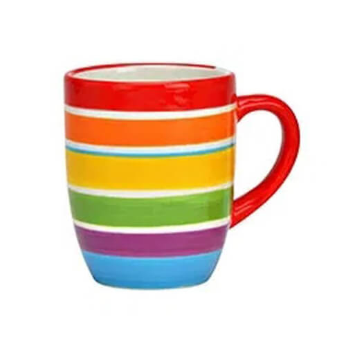Tazza in ceramica multicolore con motivo a strisce, Design 3, ideale per 250ml della tua bevanda preferita, perfetta per l'uso quotidiano.