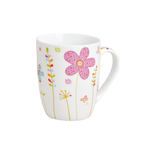 Tazza in porcellana con decoro floreale, 300ml – Ideale per il caffè del mattino o come regalo decorativo.