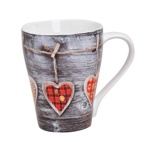 Tazza con decorazione a cuore in porcellana, design 1, 300ml