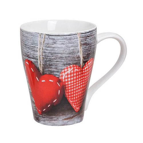 Tazza con decorazione cuore in porcellana, Design 2, 300ml