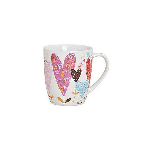 Tasse - Herzdekor - aus Porzellan - 300ml - Design 3