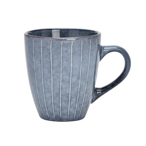 Tazza in gres a righe blu, 380ml - ideale per gli amanti dello stile e come punto di rilievo decorativo in ogni cucina.