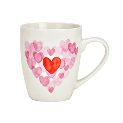 Tasse Saint-Valentin en porcelaine avec divers cœurs, 360ml – parfaite pour montrer et partager l'amour.