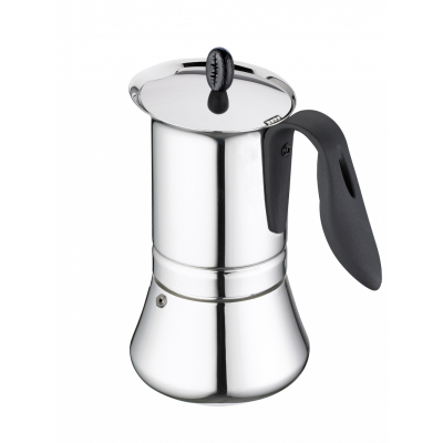G.A.T. Espressokocher Lady Induction aus Edelstahl, 6 Tassen.
