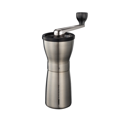 Hario Mini-Slim Pro – Acier inoxydable – Moulin à café en céramique – argent